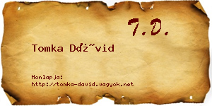 Tomka Dávid névjegykártya