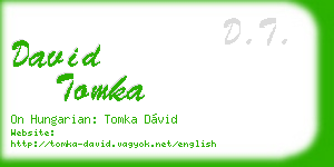 david tomka business card