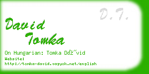 david tomka business card